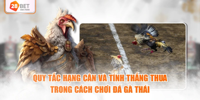 Quy tắc hạng cân và tính thắng thua trong cách chơi đá gà Thái