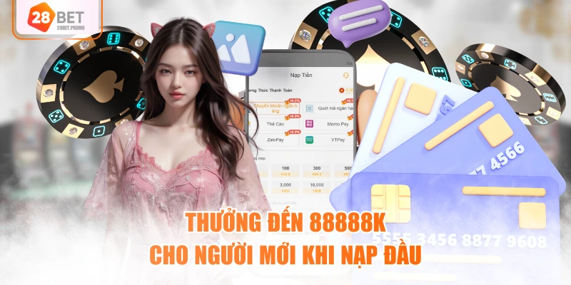 Thưởng đến 88888k cho người mới khi nạp đầu
